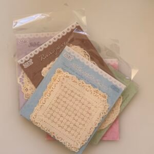 Set de Papel Decorativo "Make a wish to the moon" | Doilies de Encaje Cuadrado
