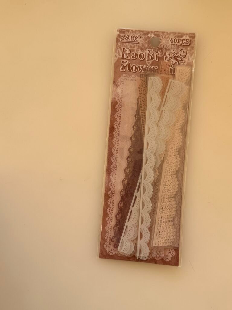 Set de Stickers "Raoki Flower Lace" | Encaje Vintage y Tonos Cálidos